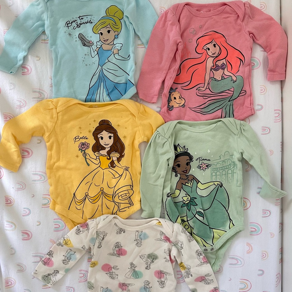 Disney Princess Baby Onesies Set